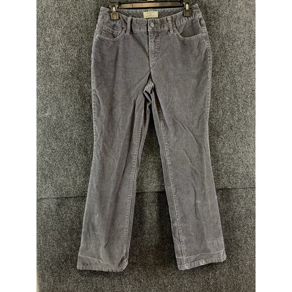 St John’s Bay Women’s Corduroy Pants Straight Fit Bootcut Gray Size 6 P - Picture 2 of 16